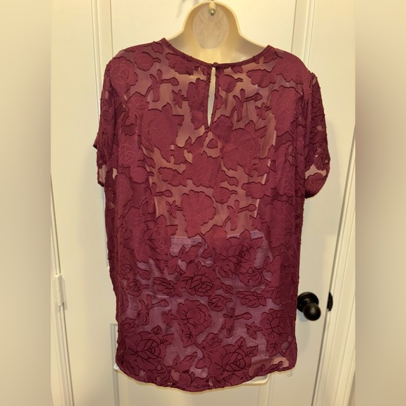 Torrid Red Blouse Short Sleeve Relaxed Fit - Picture 3 of 3